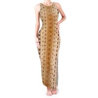 Beige Samoa Malu Tattoo Inspired Tank Maxi Dress - Polynesian Pride
