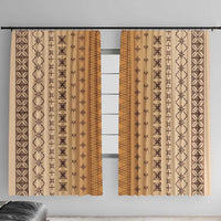 Beige Samoa Malu Tattoo Inspired Window Curtain - Polynesian Pride