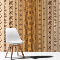 Beige Samoa Malu Tattoo Inspired Window Curtain - Polynesian Pride