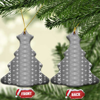 Black Samoa Malu Tattoo Inspired Ceramic Ornament LT05 Christmas Tree Black - Polynesian Pride