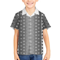 Black Samoa Malu Tattoo Inspired Family Matching Long Sleeve Bodycon Dress and Hawaiian Shirt LT05 Son's Shirt Black - Polynesian Pride
