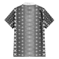 Black Samoa Malu Tattoo Inspired Family Matching Off The Shoulder Long Sleeve Dress and Hawaiian Shirt LT05 - Polynesian Pride