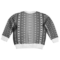 Black Samoa Malu Tattoo Inspired Kid Ugly Christmas Sweater - Polynesian Pride