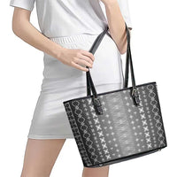 Black Samoa Malu Tattoo Inspired Leather Tote Bag LT05 - Polynesian Pride