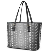 Black Samoa Malu Tattoo Inspired Leather Tote Bag LT05 - Polynesian Pride