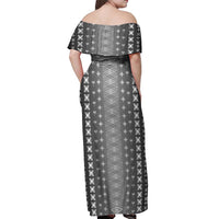 Black Samoa Malu Tattoo Inspired Off Shoulder Maxi Dress LT05 - Polynesian Pride