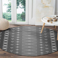 Black Samoa Malu Tattoo Inspired Round Carpet - Polynesian Pride