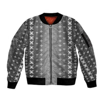 Black Samoa Malu Tattoo Inspired Sleeve Zip Bomber Jacket - Polynesian Pride