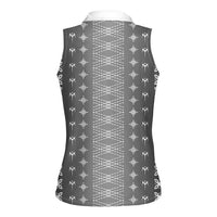Black Samoa Malu Tattoo Inspired Women Sleeveless Polo Shirt LT05 - Polynesian Pride