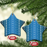 Blue Samoa Malu Tattoo Inspired Ceramic Ornament LT05 Star Blue - Polynesian Pride