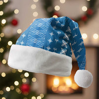Blue Samoa Malu Tattoo Inspired Christmas Santa Hat LT05 Without Fur Blue - Polynesian Pride