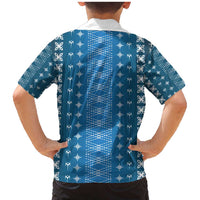 Blue Samoa Malu Tattoo Inspired Family Matching Mermaid Dress and Hawaiian Shirt LT05 - Polynesian Pride