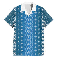 Blue Samoa Malu Tattoo Inspired Family Matching Mermaid Dress and Hawaiian Shirt LT05 Dad's Shirt - Short Sleeve Blue - Polynesian Pride