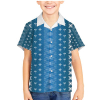 Blue Samoa Malu Tattoo Inspired Family Matching Mermaid Dress and Hawaiian Shirt LT05 Son's Shirt Blue - Polynesian Pride