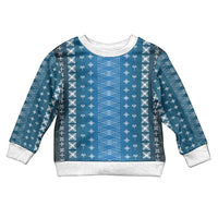 Blue Samoa Malu Tattoo Inspired Kid Ugly Christmas Sweater LT05 Kid Blue - Polynesian Pride