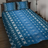 Blue Samoa Malu Tattoo Inspired Quilt Bed Set LT05 Blue - Polynesian Pride