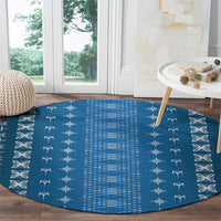 Blue Samoa Malu Tattoo Inspired Round Carpet - Polynesian Pride