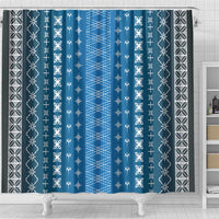 Blue Samoa Malu Tattoo Inspired Shower Curtain - Polynesian Pride