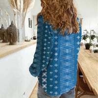 Blue Samoa Malu Tattoo Inspired Women Casual Shirt LT05 - Polynesian Pride