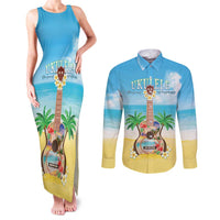 Hawaiian Ukulele Couples Matching Tank Maxi Dress and Long Sleeve Button Shirt Sound Of Happiness LT05 Colorful - Polynesian Pride