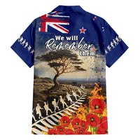 New Zealand ANZAC Day Family Matching Off Shoulder Maxi Dress and Hawaiian Shirt The Lonesome Pine With Soldier Fern LT05 - Polynesian Pride