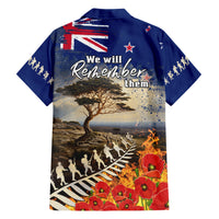 New Zealand ANZAC Day Family Matching Short Sleeve Bodycon Dress and Hawaiian Shirt The Lonesome Pine With Soldier Fern LT05 - Polynesian Pride