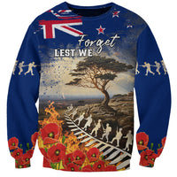 New Zealand ANZAC Day Sweatshirt The Lonesome Pine With Soldier Fern LT05 Unisex Blue - Polynesian Pride