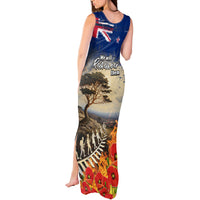 New Zealand ANZAC Day Tank Maxi Dress The Lonesome Pine With Soldier Fern LT05 - Polynesian Pride