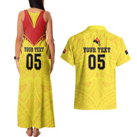 Papua New Guinea Rugby Custom Couples Matching Tank Maxi Dress and Hawaiian Shirt Kumuls Heritage LT05 - Polynesian Pride