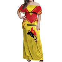 Papua New Guinea Rugby Custom Off Shoulder Maxi Dress Kumuls Heritage