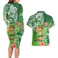 Aloha Hawaii St Patrick's Day Couples Matching Long Sleeve Bodycon Dress and Hawaiian Shirt Polynesian Style LT05 - Polynesian Pride