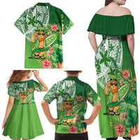Aloha Hawaii St Patrick's Day Family Matching Off Shoulder Maxi Dress and Hawaiian Shirt Polynesian Style LT05 - Polynesian Pride