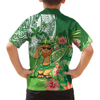Aloha Hawaii St Patrick's Day Family Matching Short Sleeve Bodycon Dress and Hawaiian Shirt Polynesian Style LT05 - Polynesian Pride