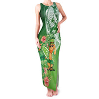Aloha Hawaii St Patrick's Day Family Matching Tank Maxi Dress and Hawaiian Shirt Polynesian Style LT05 Mom's Dress Green - Polynesian Pride
