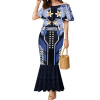 French Polynesia Tuamotu Archipelago Family Matching Mermaid Dress and Hawaiian Shirt Polynesian Pattern Unique Style LT05 Mom's Dress Navy - Polynesian Pride