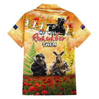 Australia And New Zealand ANZAC Day Family Matching Off Shoulder Short Dress and Hawaiian Shirt Kangaroo And Kiwi Bird Soldiers Lest We Forget LT05 - Polynesian Pride
