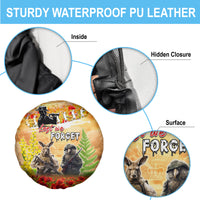 Australia And New Zealand ANZAC Day Spare Tire Cover Kangaroo And Kiwi Bird Soldiers Lest We Forget