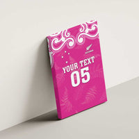 New Zealand Fern Women Rugby Custom Canvas Wall Art Pink Maori Pattern