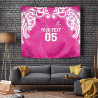 New Zealand Fern Women Rugby Custom Tapestry Pink Maori Pattern