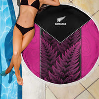 New Zealand Fern Rugby Beach Blanket Pink Maori Pattern