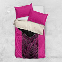 New Zealand Fern Rugby Bedding Set Pink Maori Pattern