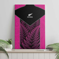 New Zealand Fern Rugby Canvas Wall Art Pink Maori Pattern