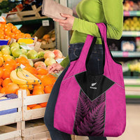 New Zealand Fern Rugby Grocery Bag Pink Maori Pattern