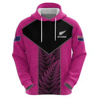 New Zealand Fern Rugby Custom Hoodie Pink Maori Pattern