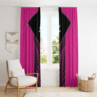 New Zealand Fern Rugby Window Curtain Pink Maori Pattern