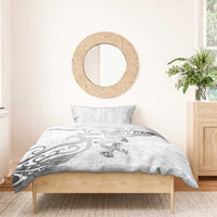 Brain Cancer Awareness Bedding Set Ribbon Polynesian Pattern