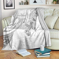 Brain Cancer Awareness Blanket Ribbon Polynesian Pattern