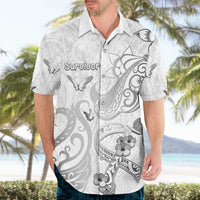 Personalised Brain Cancer Awareness Hawaiian Shirt Ribbon Polynesian Pattern