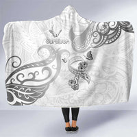 Brain Cancer Awareness Hooded Blanket Ribbon Polynesian Pattern