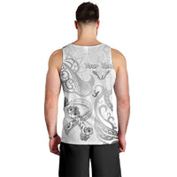 Personalised Brain Cancer Awareness Men Tank Top Ribbon Polynesian Pattern